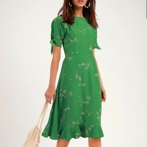 Faithfull the Brand Emilia Green Floral Dress